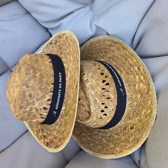 Brand New! Two Paris Airport Straw Hats - Picture 4 of 5